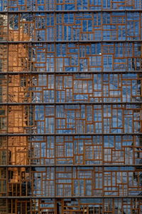 Full frame shot of modern office building during sunset 