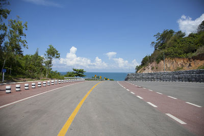 Empty road along sea
