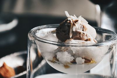 Close-up of ice cream in bowl