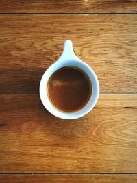 High angle view of coffee on table