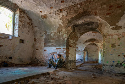 Interior of abandoned building