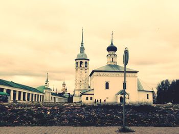 View of church against sky at sunset