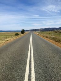 Empty road against sky