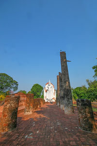 Historic building against clear blue sky