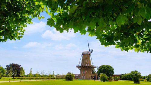 Xanten, germany - 07 2020 - windmill and trees at park in 