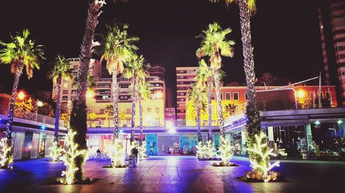 Illuminated built structure at night