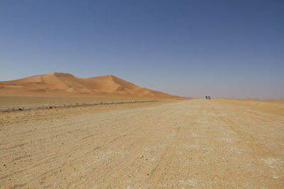 Desert roads are challenging to harsh conditions. empty quarter desert, oman
