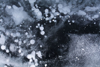 Aerial view of frozen lake
