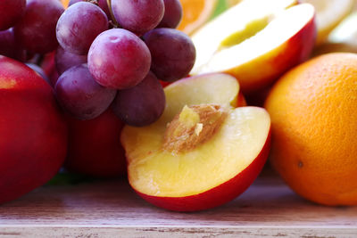 Close-up of apples on table