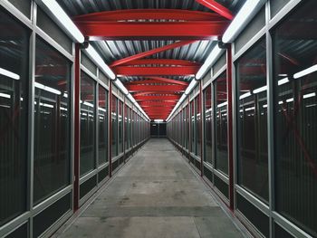 Covered footbridge with glass walls