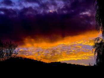 Scenic view of dramatic sky during sunset