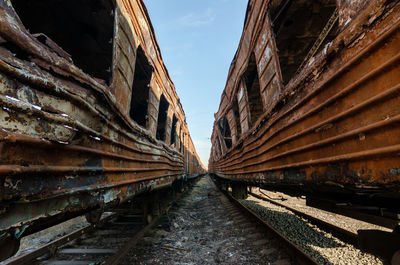 Railroad track against sky