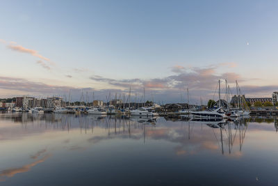 View of boats in harbor