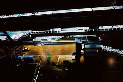 Illuminated railroad station