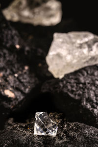 Close-up of stone on rock