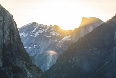 Scenic view of mountains against clear sky