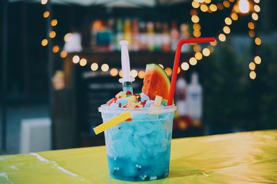 Close-up of drink on table