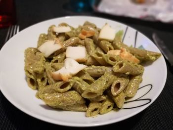 Close-up of pasta in plate