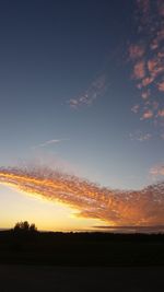 Scenic view of silhouette landscape against sky during sunset