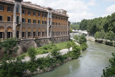 View of the fatebenefratelli hospital, a hospital on the western side of the tiber island in rome