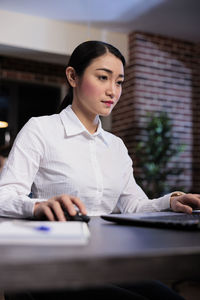 Businesswoman working at office