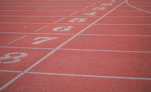 Numbers on sports track