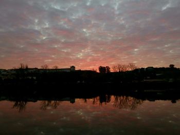 Reflection of sky on lake during sunset