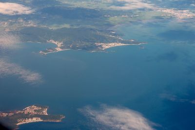 Aerial view of sea against sky