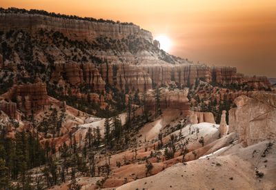 Rock formations at sunset