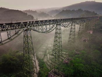 High angle view of bridge