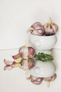 Close-up of vegetables on white background