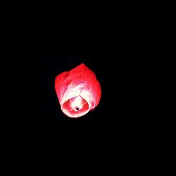 Low angle view of illuminated lantern hanging on lantern