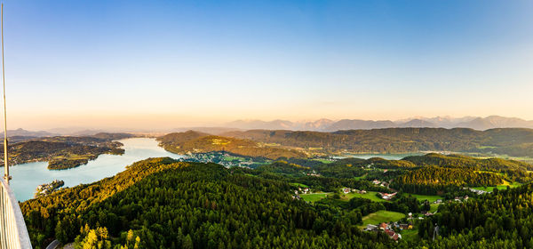 Scenic view of mountains against sky during sunset