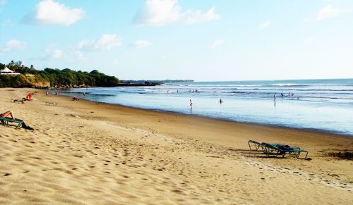 Scenic view of beach against sky