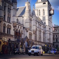 Low angle view of buildings in city