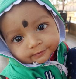 Close-up portrait of cute boy