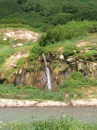 Scenic view of waterfall