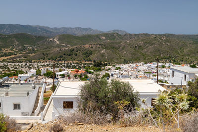 High angle view of townscape against sky