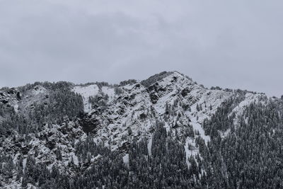 Scenic view of snow covered land against sky