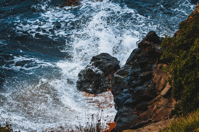 Rock formation in sea