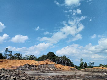 Scenic view of land against sky