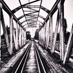 Railroad track at night