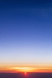 Scenic view of landscape against clear sky at sunset