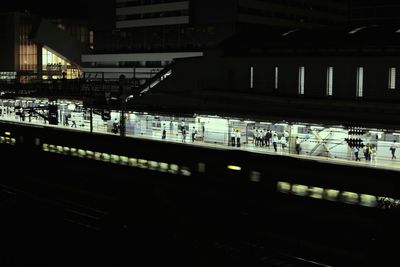 City lit up at night