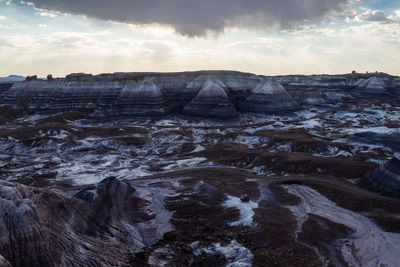 View of landscape against cloudy sky