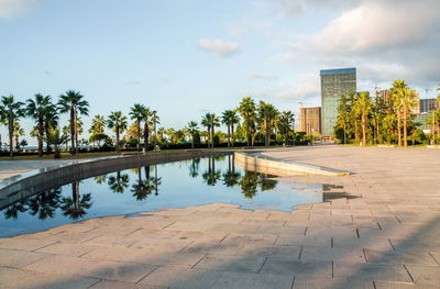 Modern park in batumi city. batumi . georgia