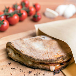 Close-up of food on table