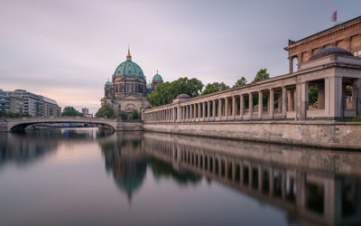 Reflection of buildings in water