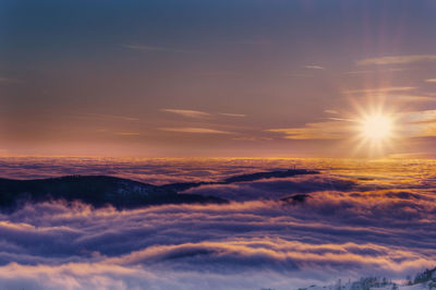 Scenic view of cloudscape against sky during sunset