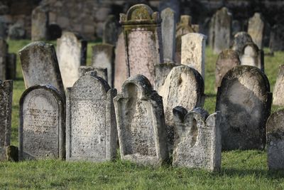 Tombstones in cemetery